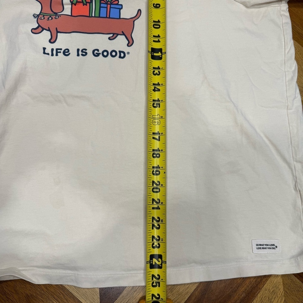 Life Is Good Crusher women’s  Festive Dog T-Shirt - Cream XXXL - Picture 6 of 8